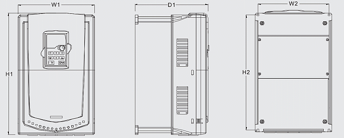Wymiary | DRV-25 | Astraada DRV | Przemiennik częstotliwości | Falownik | Napęd | Sterowanie silnikiem | Sterowanie momentem Obudowa 30kW montaz scienny